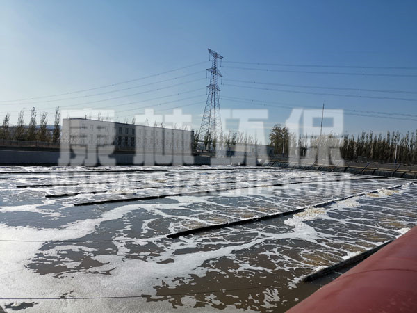 內蒙汙水處理廠懸掛鏈曝氣器安裝現場